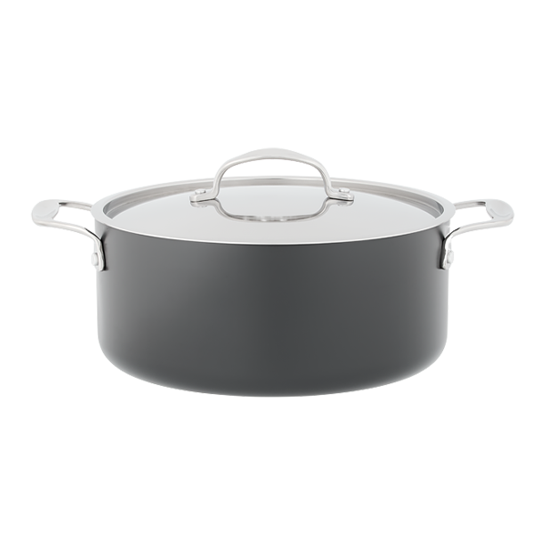 Stellar Hard Anodised, 24cm Casserole, 5L, Non-Stick