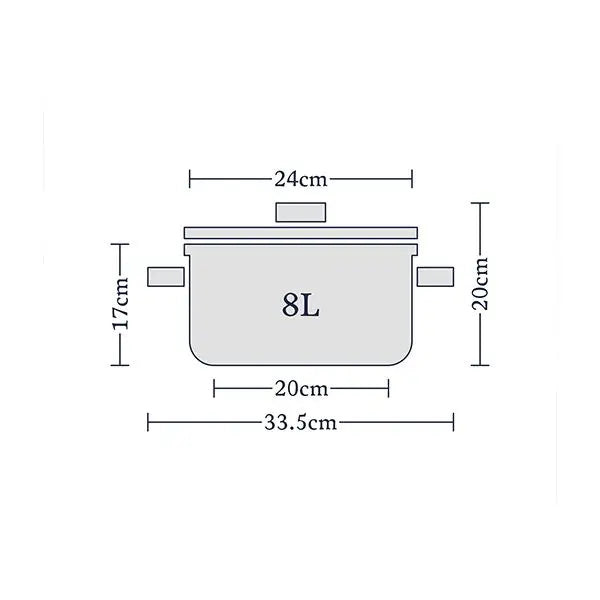 Stellar Hard Anodised, 24cm Stockpot, 8L, Non-Stick