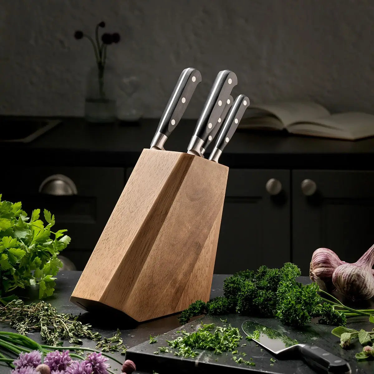 Stellar Classic, 5 Piece Knife Block Set, Wood