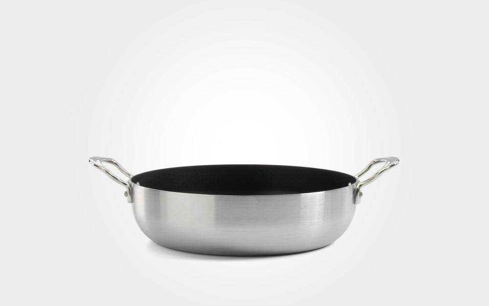 Samuel Groves Classic Non-Stick Stainless Steel Triply Chefs Pan 2 Side Handles